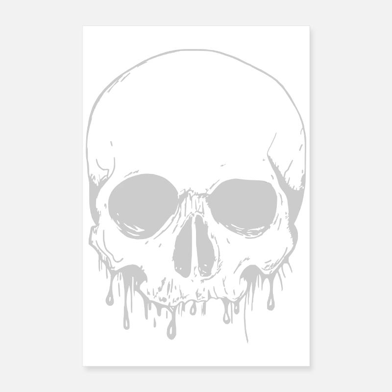 Skull in Silver - Schädel in Silber Poster 40x60 cm