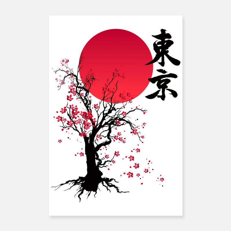 AUTUMN - CHERRY BLOSSOM FALL Poster 16" x 24" (40x60 cm)