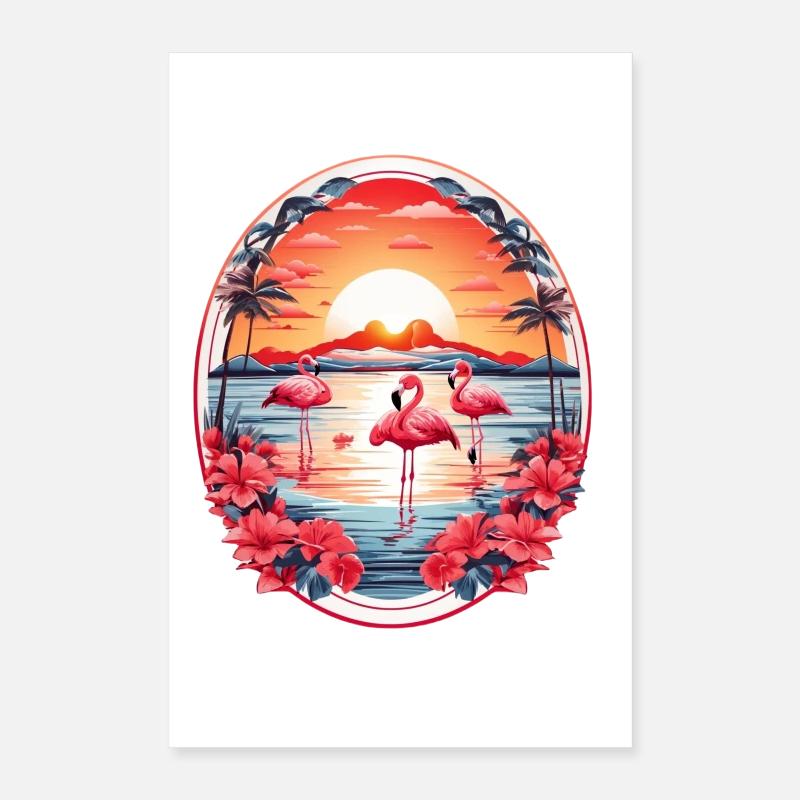 Flamingos Poster 40x60 cm