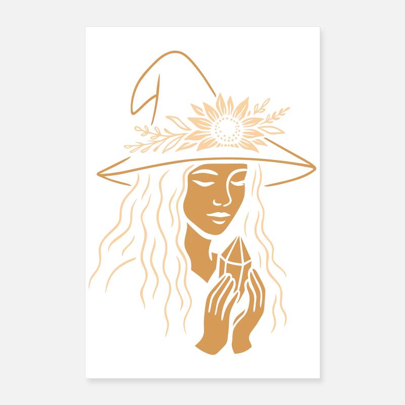 Sorcière en été avec cristal - Midsummer Litha Poster 40 x 60 cm