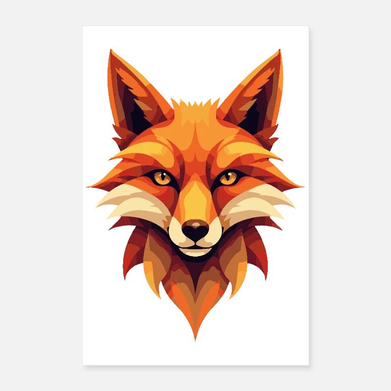 Geometrischer Glutfuchs Poster 40x60 cm