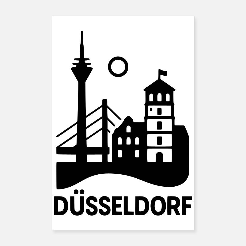 Silhouette de Düsseldorf Poster 40 x 60 cm