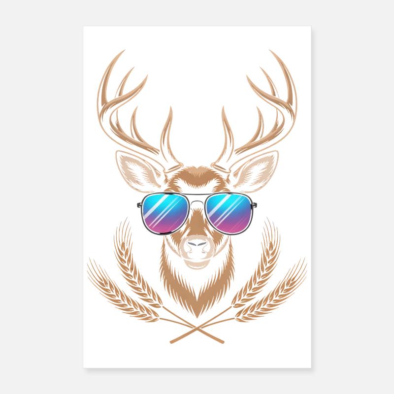 Hirsch mit Geweih Poster 40x60 cm
