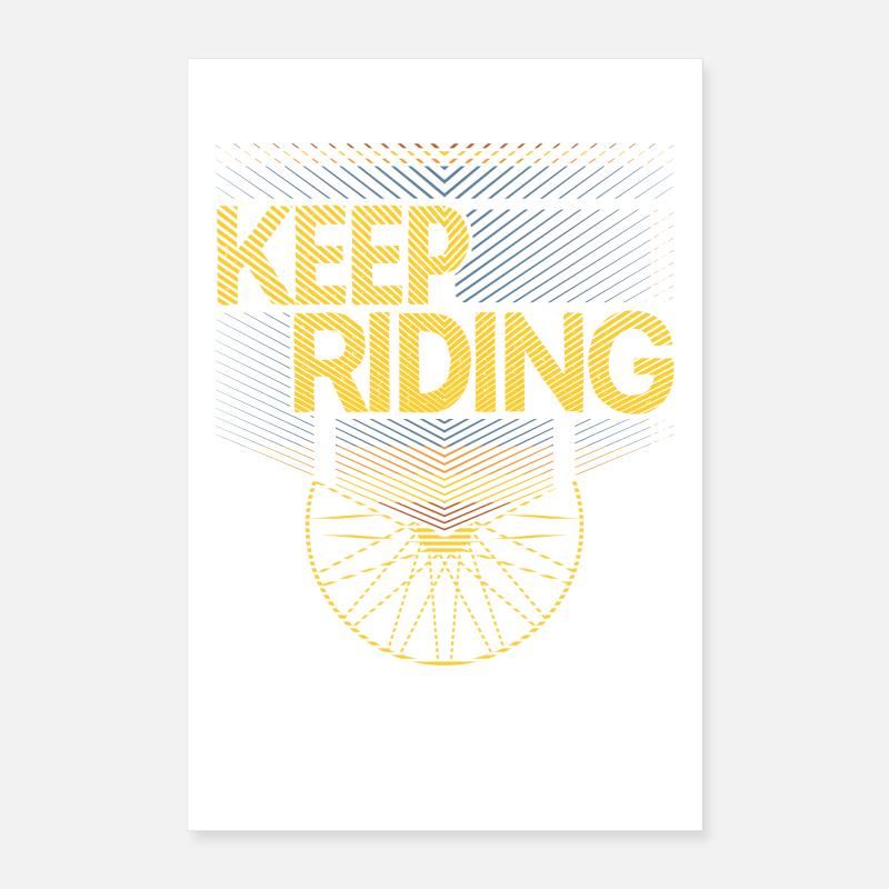 Keep Riding Motif Cycliste Poster 40 x 60 cm
