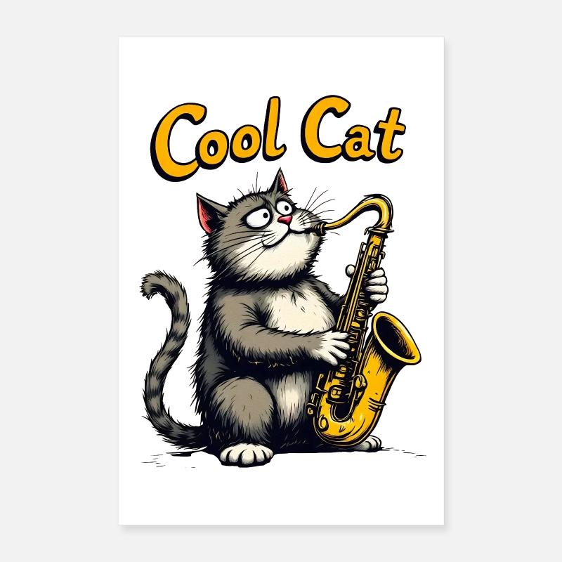 Cool Cat Jazz Poster 16" x 24" (40x60 cm)