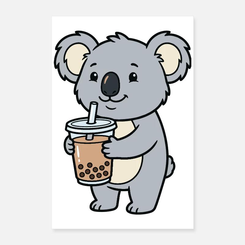 Bubble tea au koala Poster 40 x 60 cm