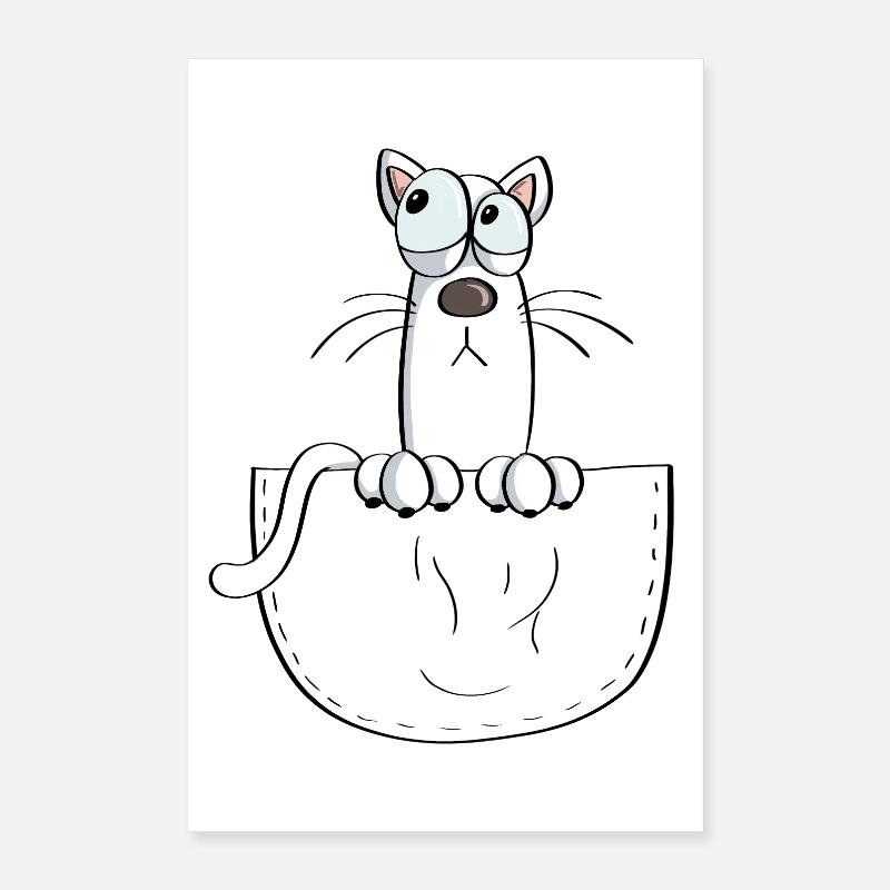 Chat dans le sac - Chats - Comic Poster 40 x 60 cm