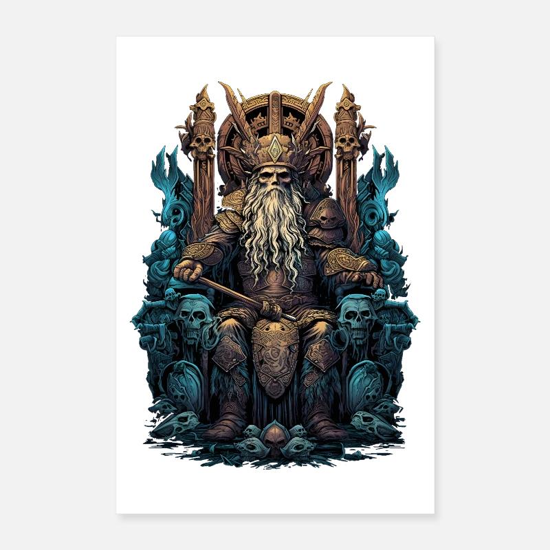 Vikings Odin Sons Trône Valhalla Valhalla Poster 40 x 60 cm