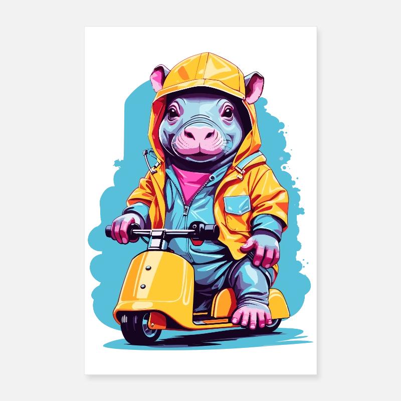 Süßes Nilpferd Poster 40x60 cm
