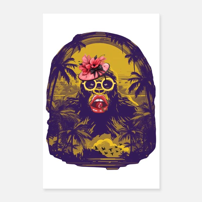 Gorille Pop Art Poster 40 x 60 cm