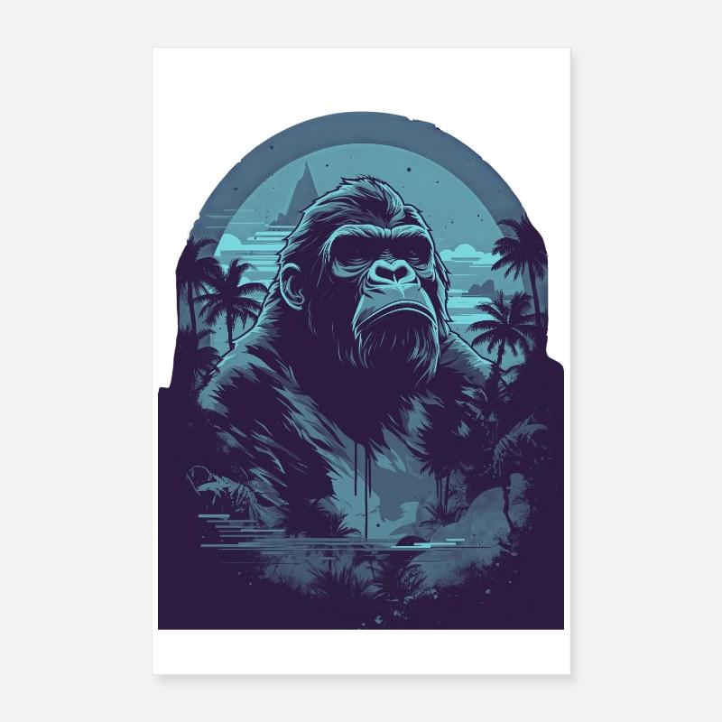 Blue Gorrile Poster 16" x 24" (40x60 cm)