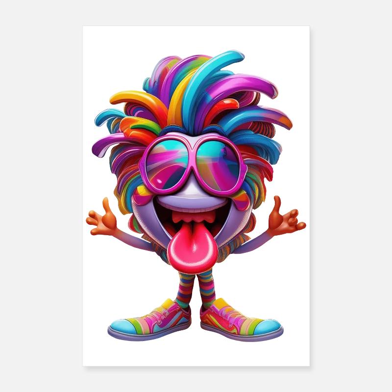 Nice, Positive and Delirious Cartoon Character Poster 16" x 24" (40x60 cm)