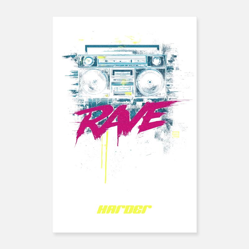 RAVE DANSEZ plus fort Poster 40 x 60 cm