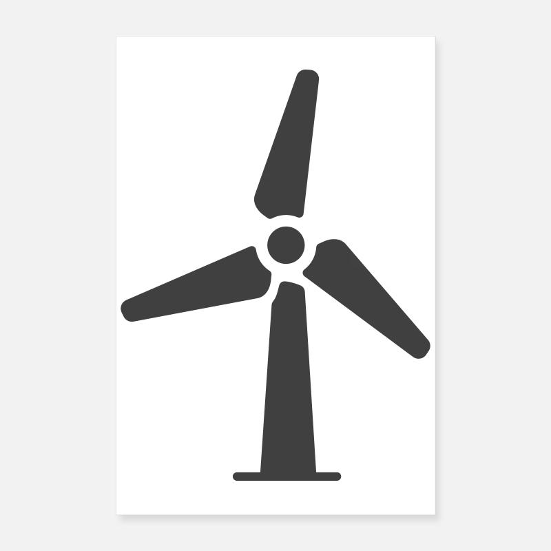 Logo de l’icône de l’éolienne Poster 40 x 60 cm
