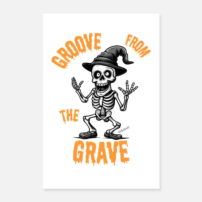 Halloween Dancing Skeleton – Fun Style Poster 16" x 24" (40x60 cm)