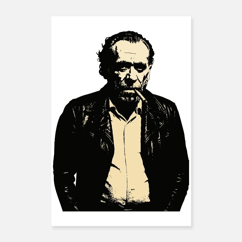Portrait de Charles Bukowski Poster 40 x 60 cm