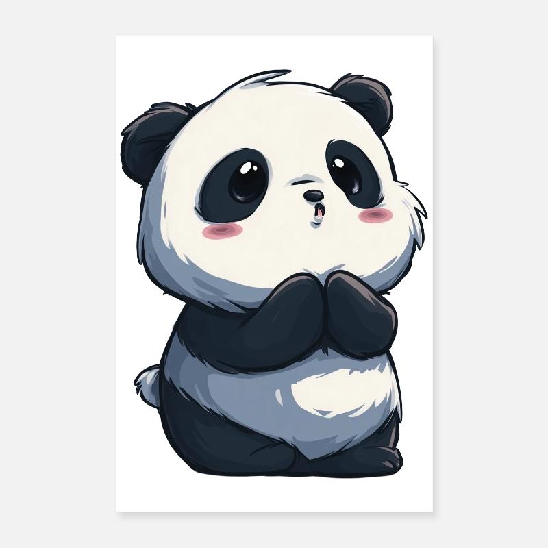 Innocent cute panda, adorable for lovers Poster 16" x 24" (40x60 cm)