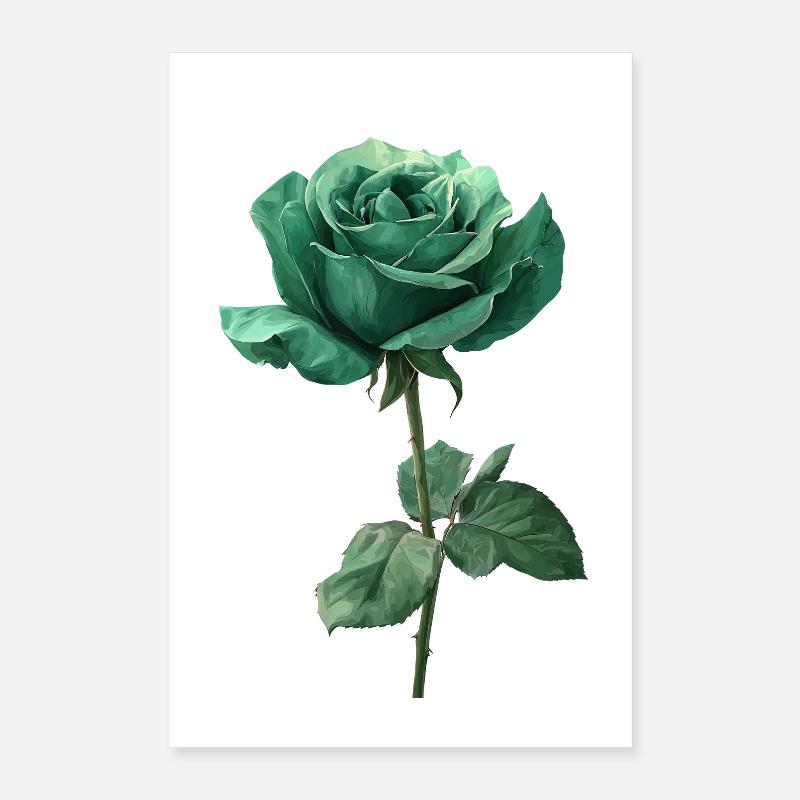 Smaragd Grüne Rose Poster 40x60 cm