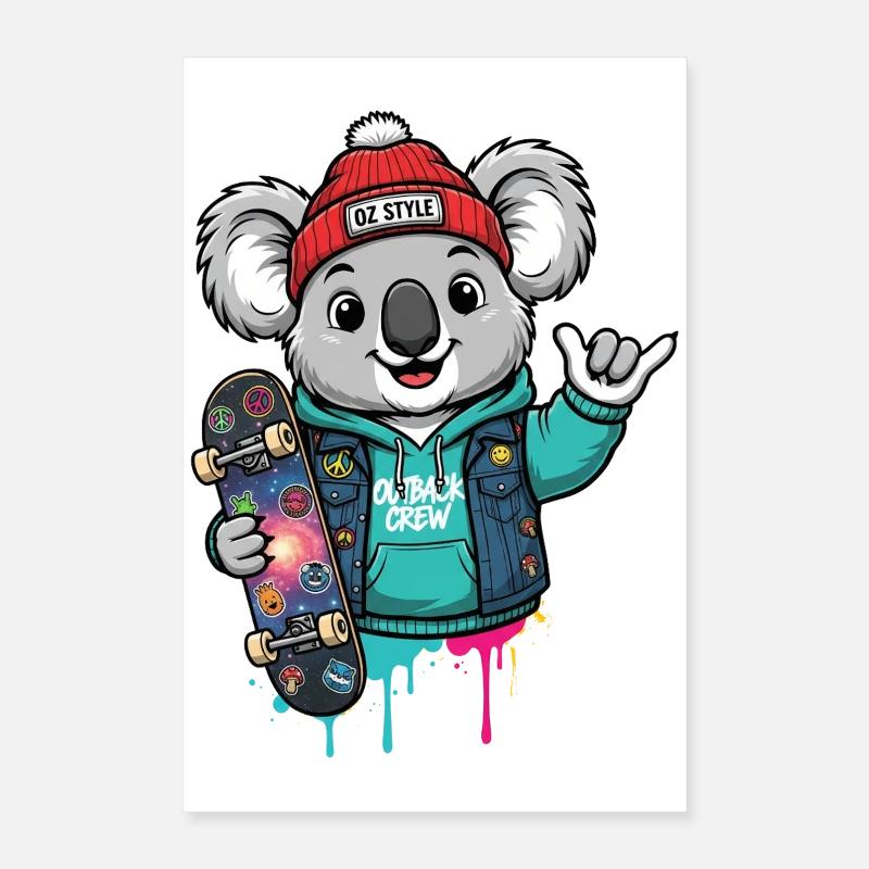 Koala Skate Sweat à Capuche Style Oz Poster 40 x 60 cm