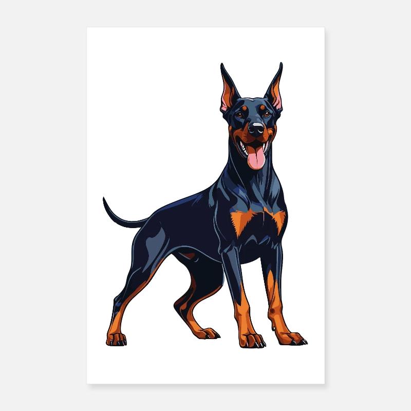 Doberman fort – Design Dobie expressif Poster 40 x 60 cm