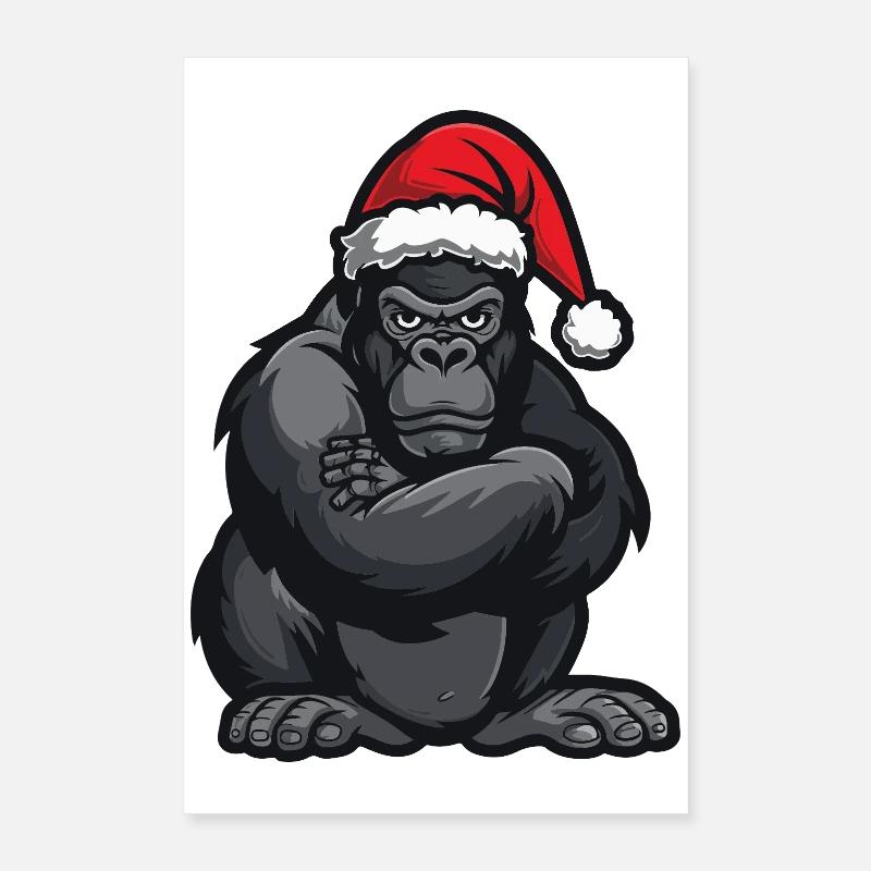 Noël des gorilles Poster 40 x 60 cm