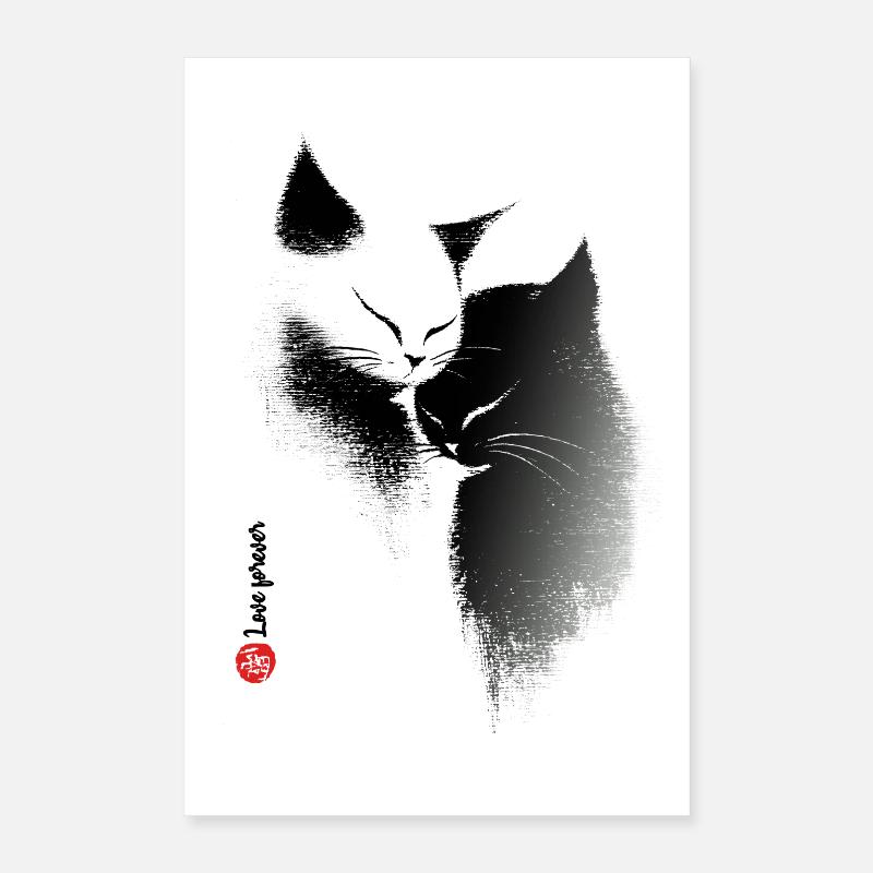 Katzenliebe Poster 40x60 cm