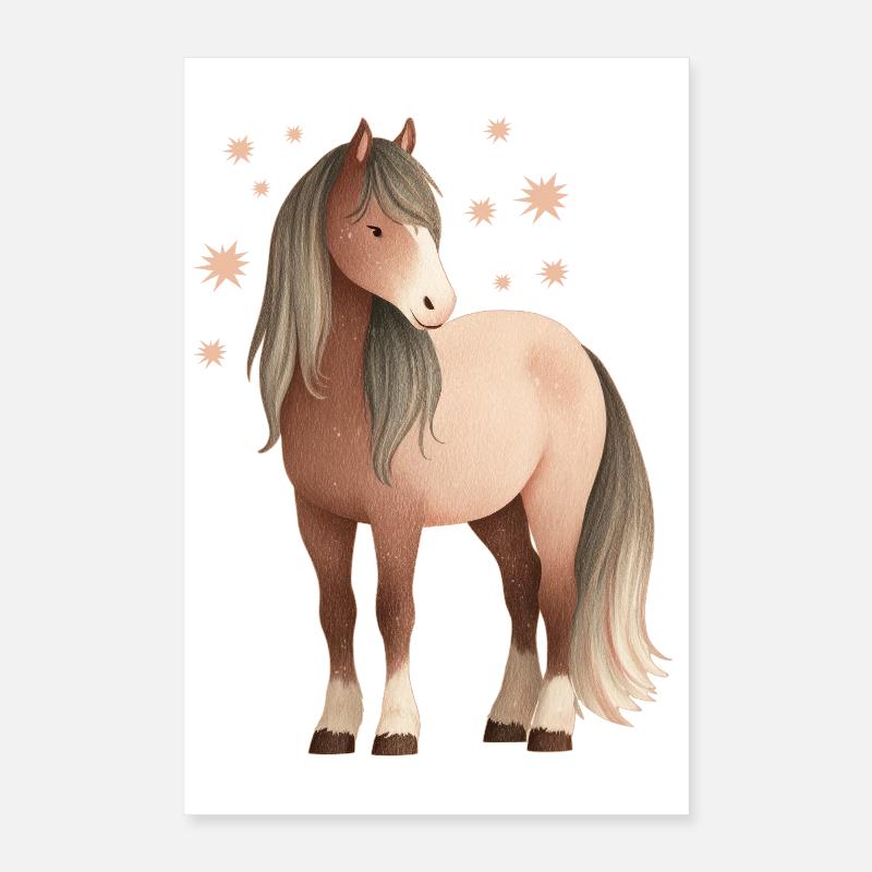 Étoiles de cheval Poster 40 x 60 cm