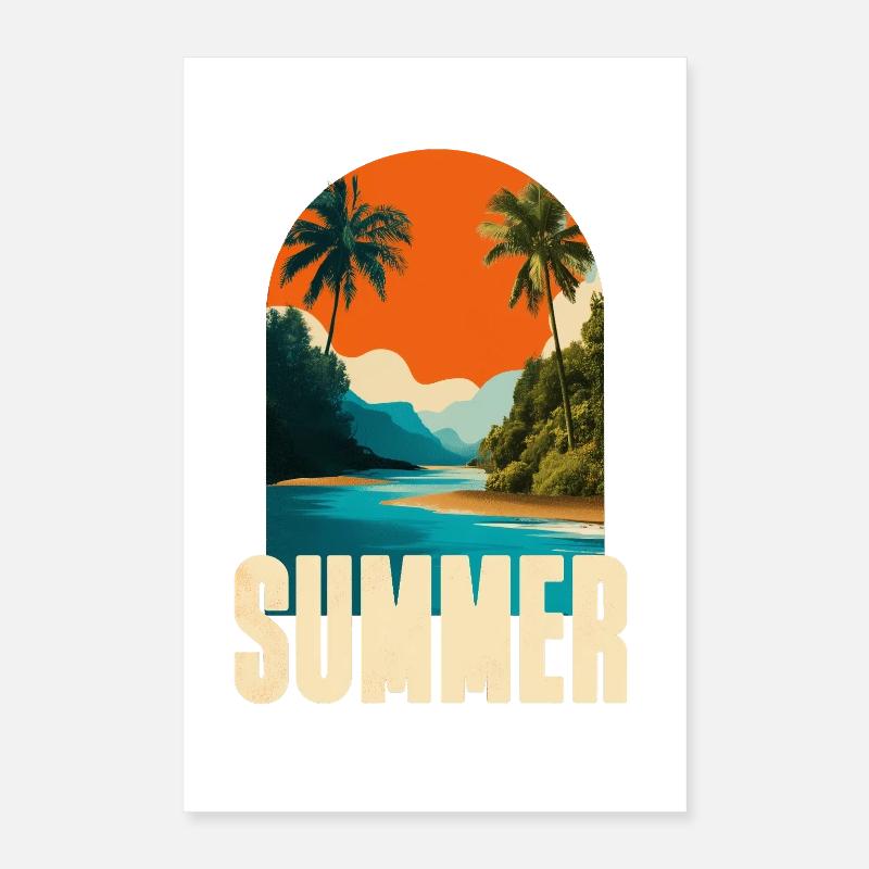 Tropical summer beach Poster 16" x 24" (40x60 cm)