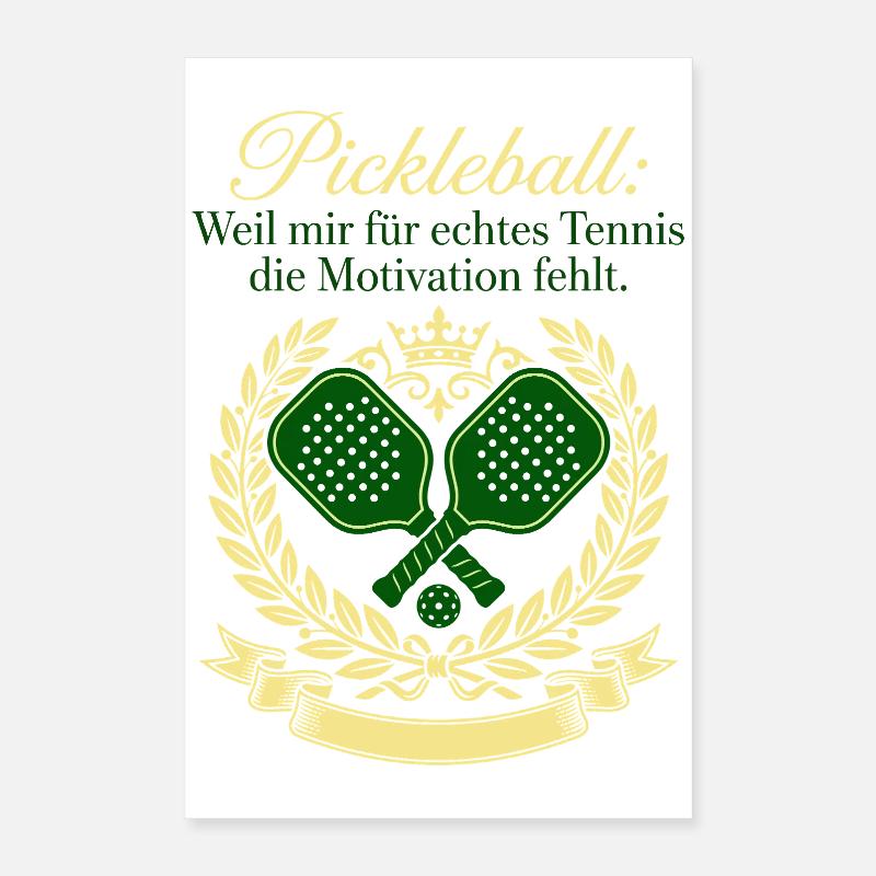 Pickleball Tennis Motivation Wappen Design Poster 40x60 cm