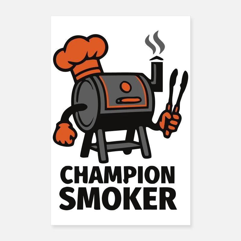 BBQ Smoker Champion Grill Master Pitmaster Team Poster 16" x 24" (40x60 cm)