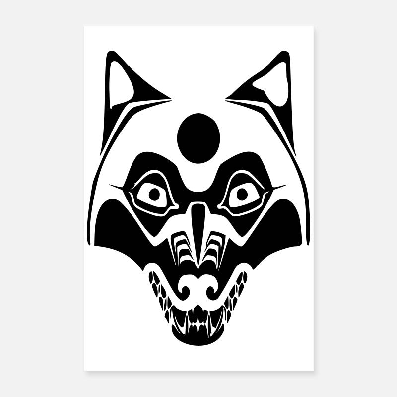 wolf - maske mond Poster 40x60 cm