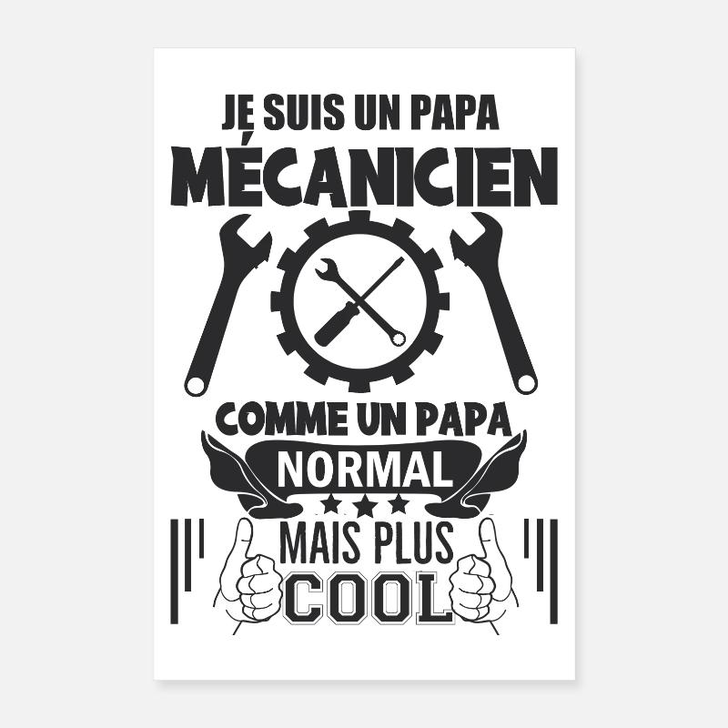 Papa mécanicien Poster 40 x 60 cm