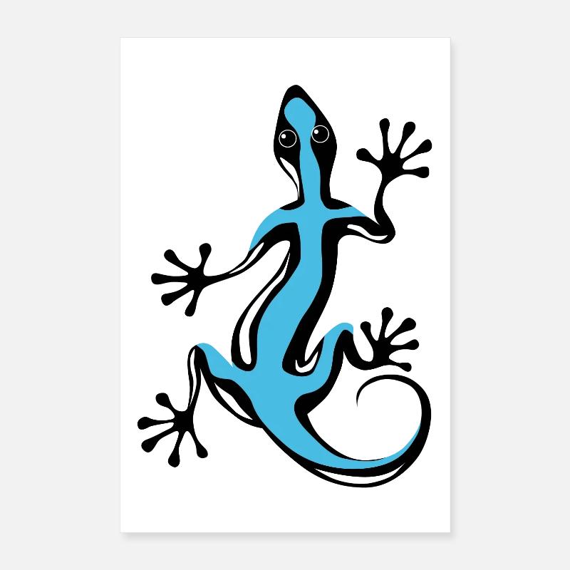 Gecko Bleu Poster 40 x 60 cm