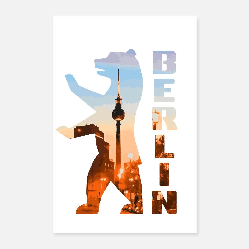 Berlin Bär Silhouette Poster 40x60 cm