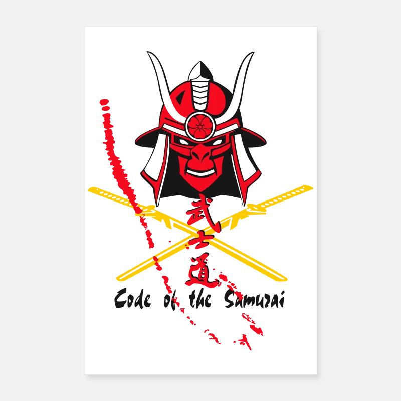 Code Samurai Krieger: Klingen-Design Poster 40x60 cm