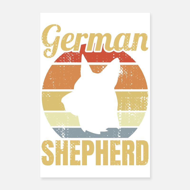 Retro Schäferhund Poster 40x60 cm