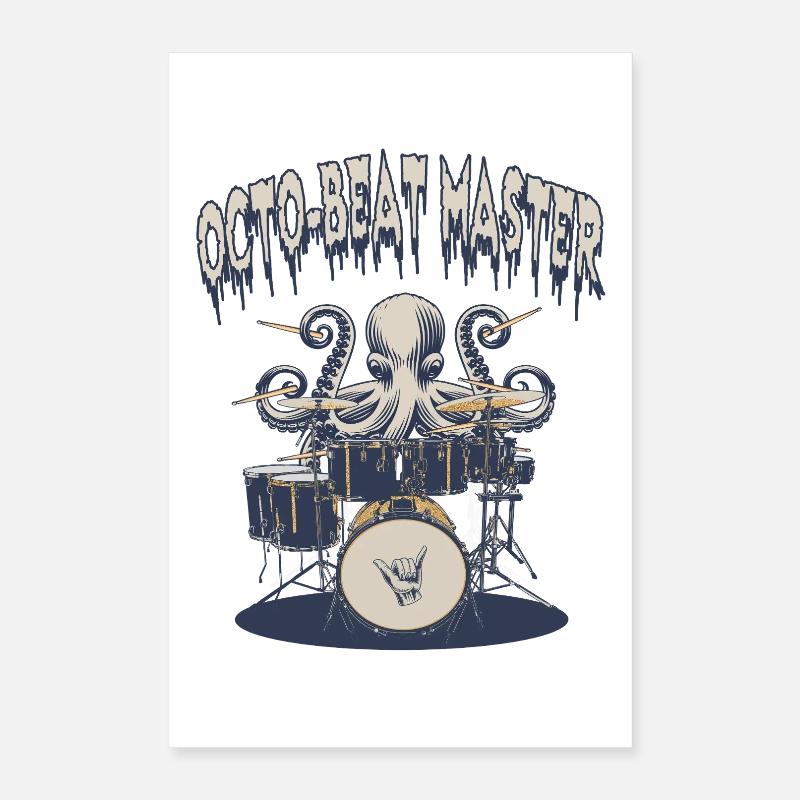 Octopus Beat Master Batteur Poster 40 x 60 cm