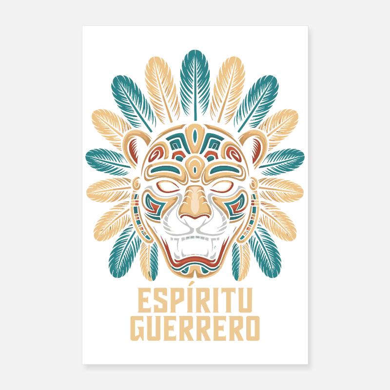 Espiritu Guerrero Aztec Mexican Pride Poster 40 x 60 cm