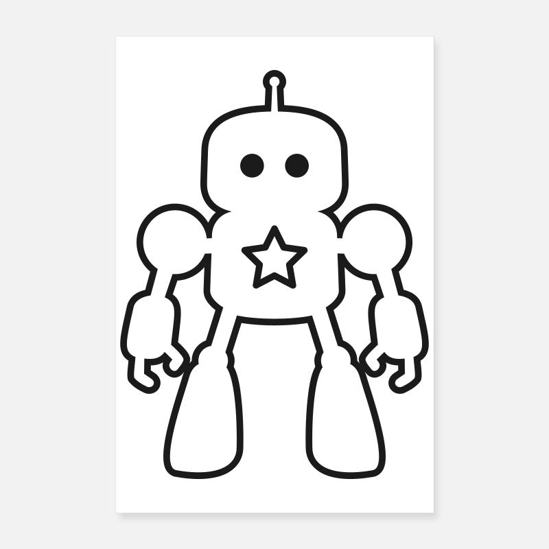 Robots – Intelligence artificielle Conception de science-fiction Poster 40 x 60 cm