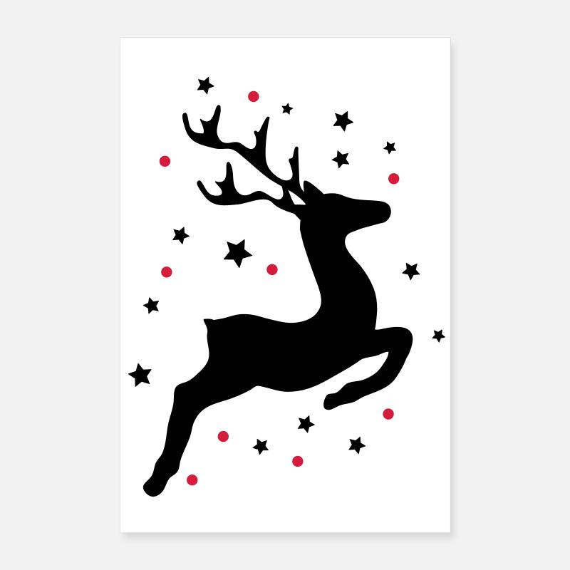 springendes Rentier Poster 40x60 cm
