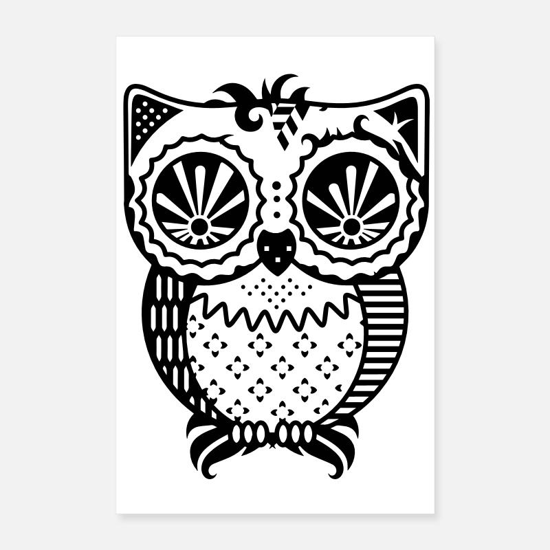 Patchwork Eule Poster 40x60 cm