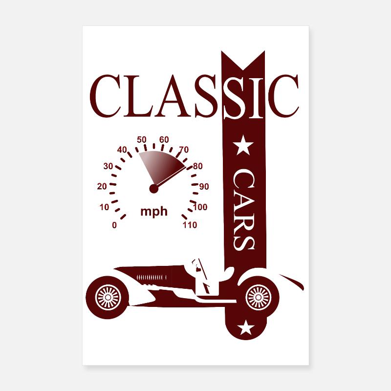 Vintage Classic Car Poster 40x60 cm