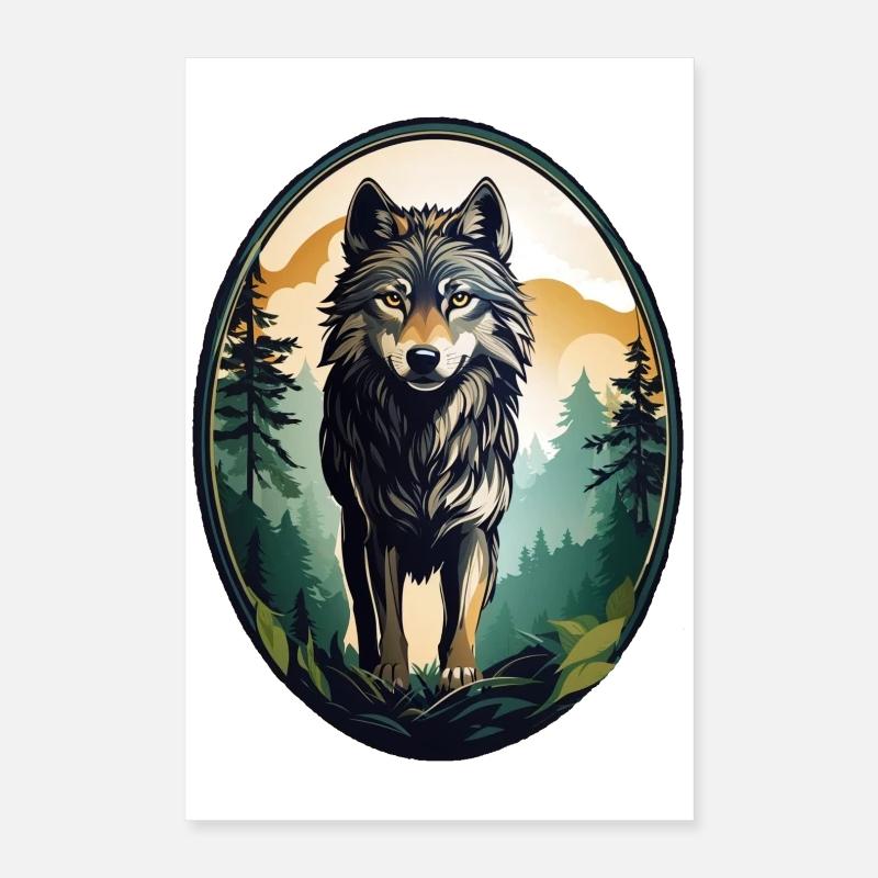 Waldbewohner Wolf Poster 40x60 cm