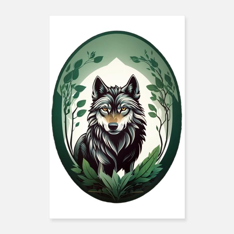 Waldbewohner Wolf Poster 40x60 cm