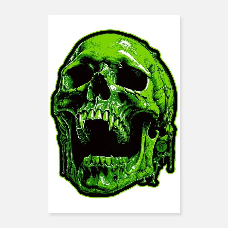 Green Vampire Skull Poster 16" x 24" (40x60 cm)