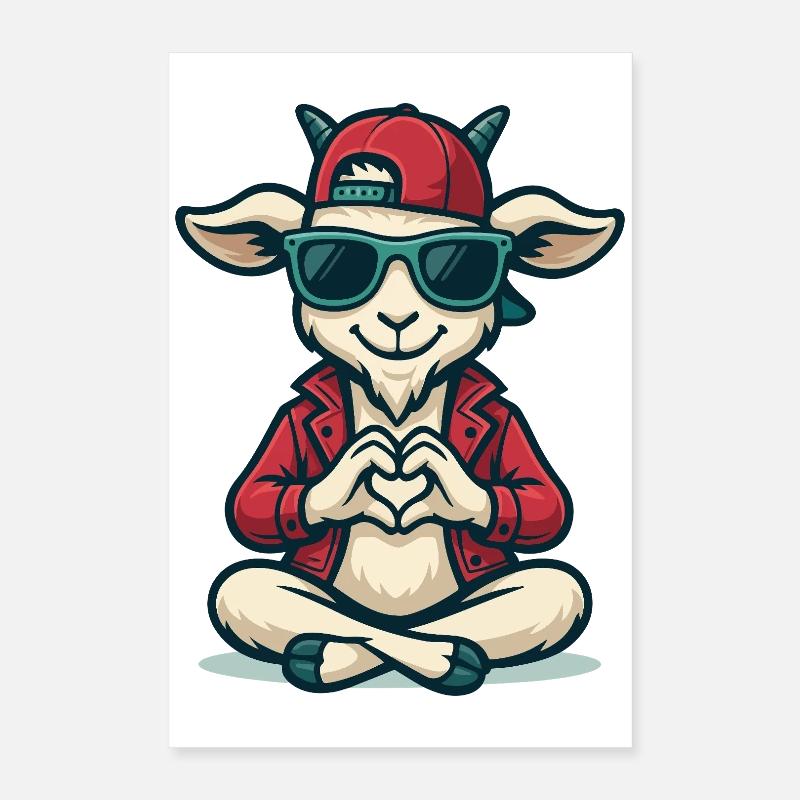 Vibrations du cœur de chèvre Poster 40 x 60 cm