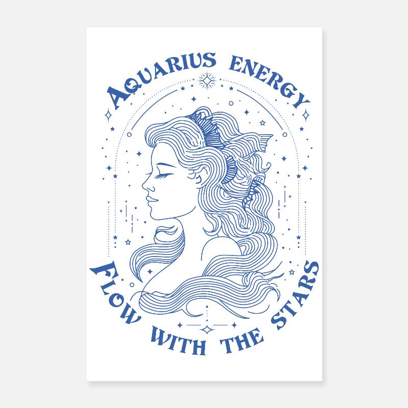 Sternzeichen Wassermann – Fließen Sie mit den Sternen Poster 40x60 cm