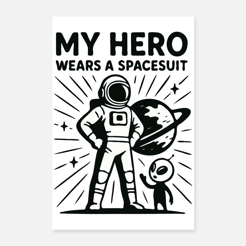 Héros de l’espace en combinaison spatiale Poster 40 x 60 cm