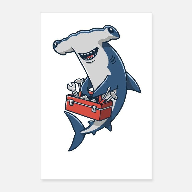 Artisan de la construction de requins-marteaux Poster 40 x 60 cm