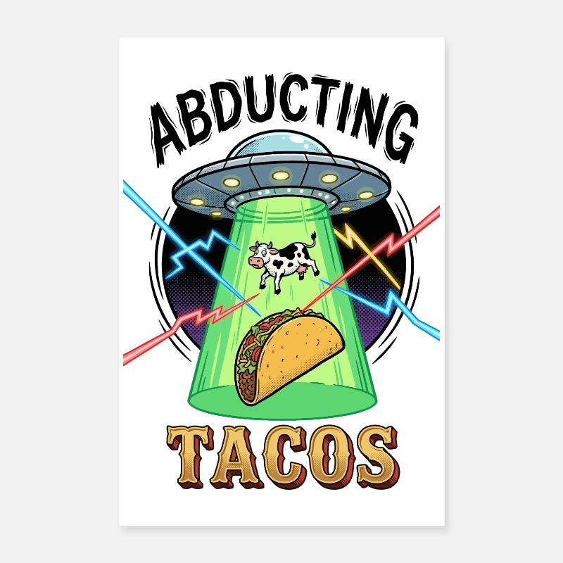 Abducting Tacos Alien Poster 40x60 cm